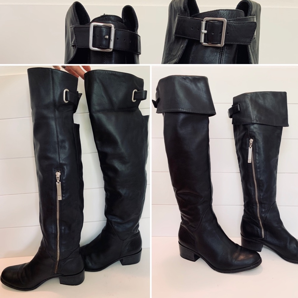 Pour La Victoire Black Over Knee Riding Boots - 7